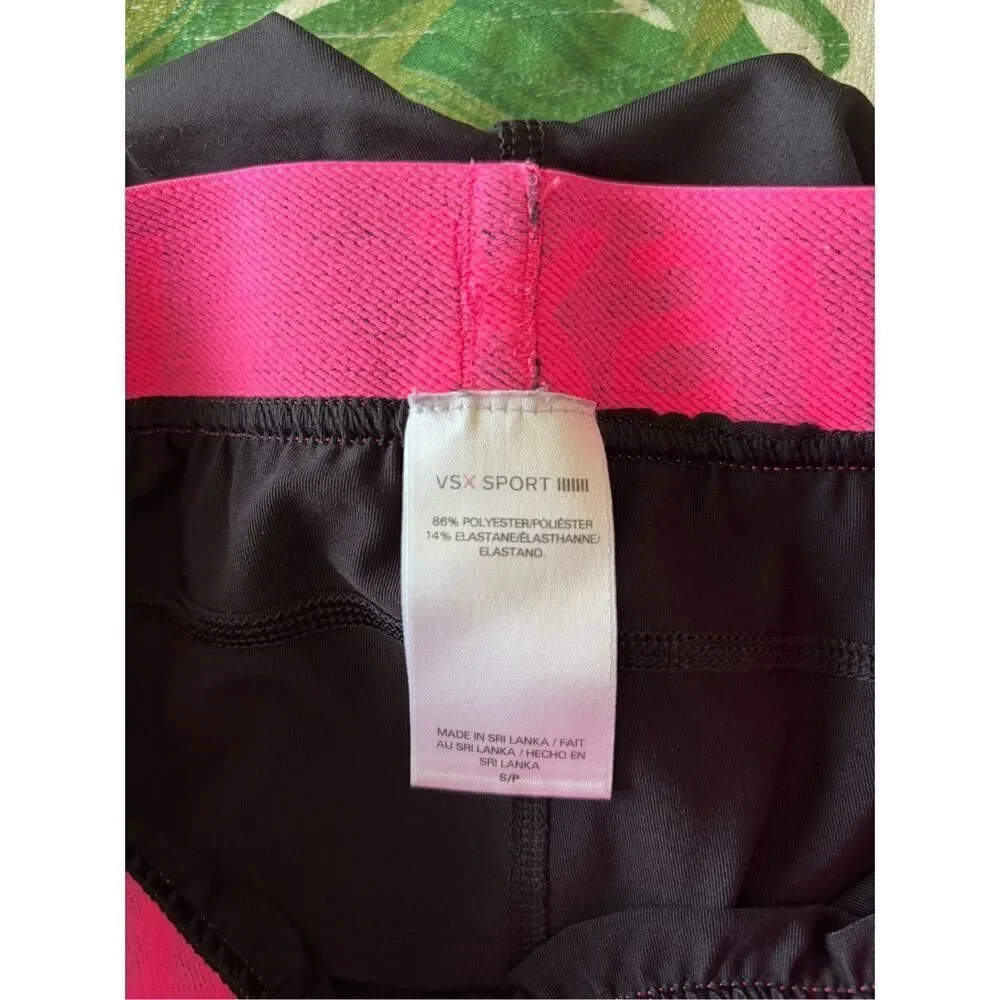 Victoria's Secret VSX Sport Athletic Shorts Black Pink Size Small
